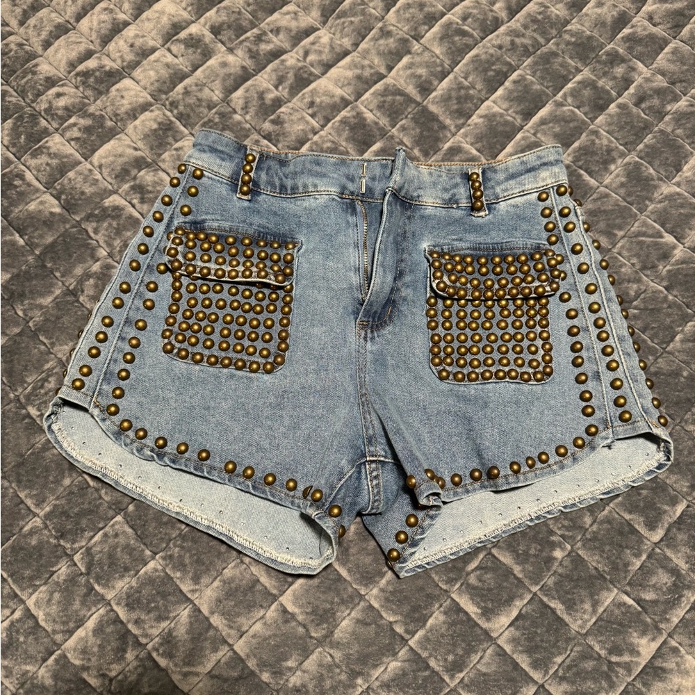 AKIRA Studded Shorts
